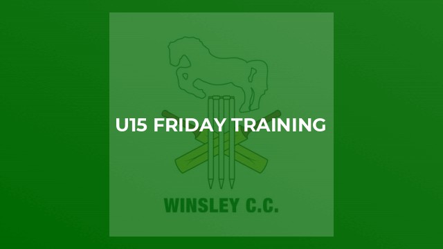 u15 Friday Training