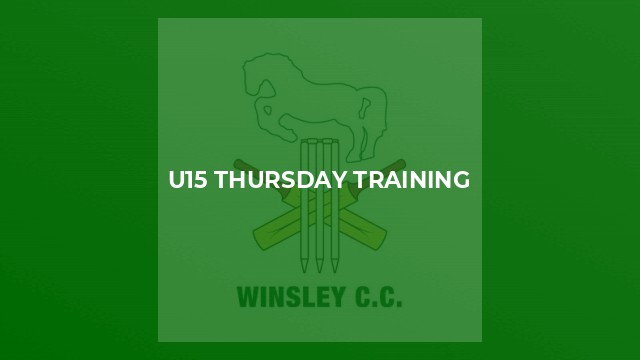 u15 Thursday Training