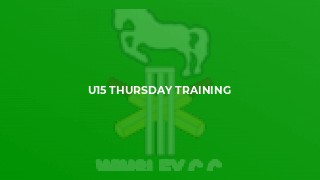 u15 Thursday Training