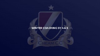 Winter Coaching SY 4 & 5