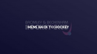 Mens Back to Hockey