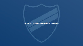 Summer Programme U16/18