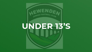 Under 13’s