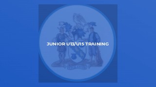JUNIOR U13/U15 TRAINING