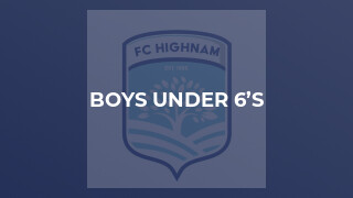 Boys Under 6’s