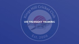 U13 Thursday Training