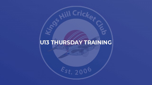 U13 Thursday Training