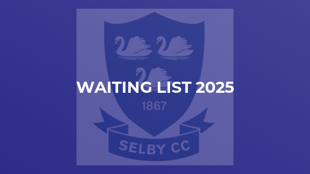 Waiting List 2025