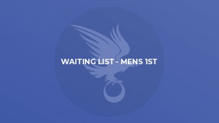 Waiting List - Mens 1st