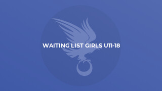 Waiting List Girls U11-18