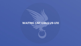 Waiting List Girls U9-U10