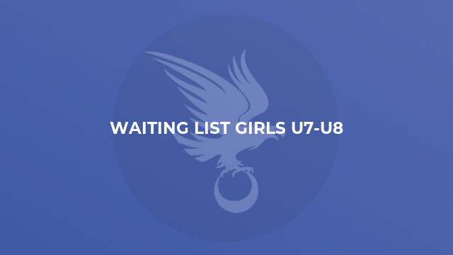 Waiting List Girls U7-U8