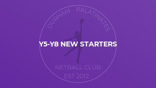 Y5-Y8 New Starters