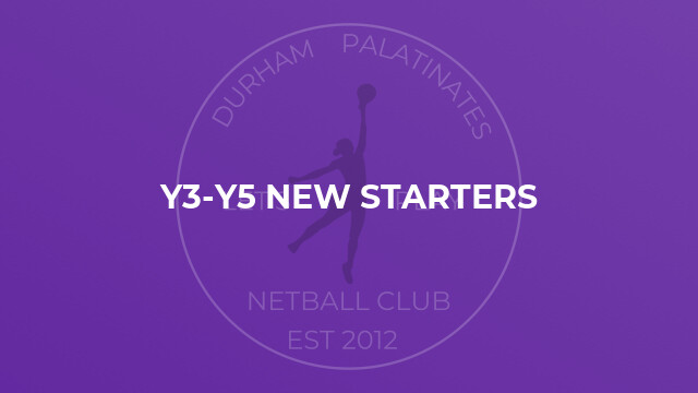 Y3-Y5 New Starters