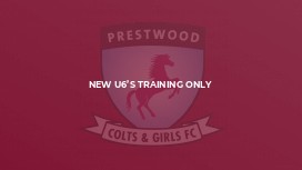 New U6’s training only