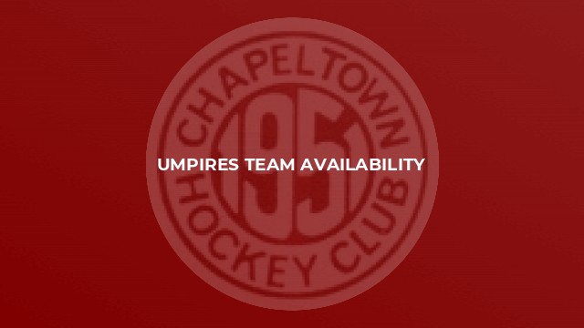 Umpires Team Availability