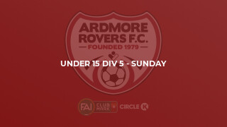 Under 15 Div 5 - Sunday