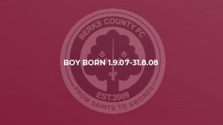 Boy born 1.9.07-31.8.08