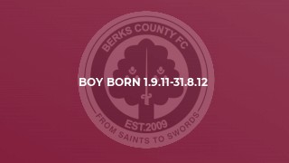 Boy born 1.9.11-31.8.12