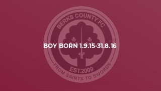 Boy born 1.9.15-31.8.16