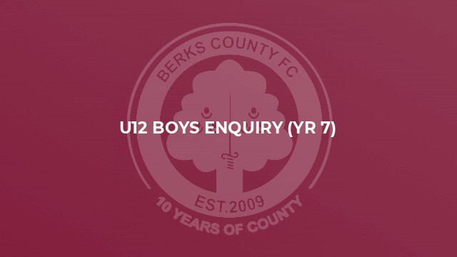 U12 Boys Enquiry (yr 7)