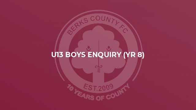 U13 Boys Enquiry (yr 8)