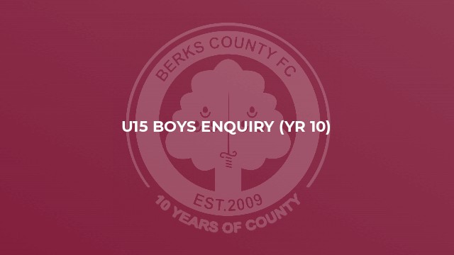 U15 Boys Enquiry (yr 10)