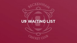 U9 Waiting List