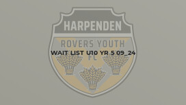 Wait List U10 Yr 5 09_24