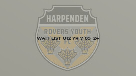 Wait List U12 Yr 7 09_24