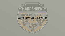 Wait List U12 Yr 7 09_25
