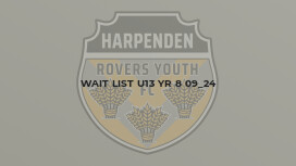 Wait List U13 Yr 8 09_24