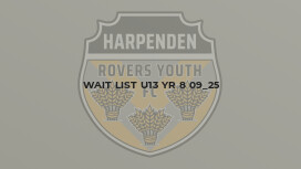 Wait List U13 Yr 8 09_25