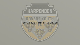 Wait List U8 Yr 3 09_25