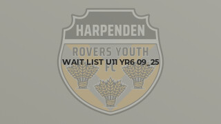 Wait List U11 Yr6 09_25