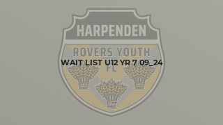 Wait List U12 Yr 7 09_24