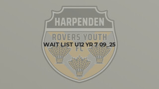 Wait List U12 Yr 7 09_25