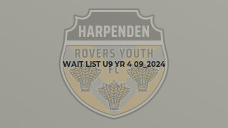 Wait List U9 Yr 4 09_2024