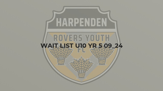 Wait List U10 Yr 5 09_24