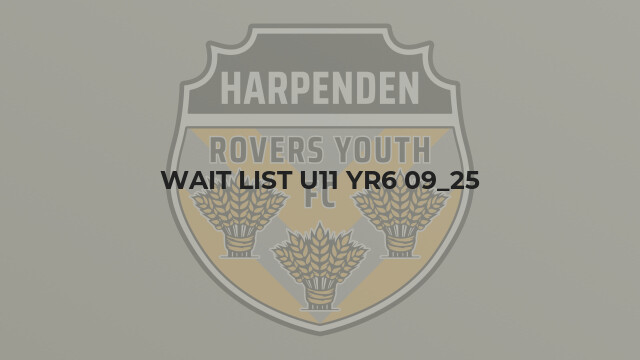 Wait List U11 Yr6 09_25