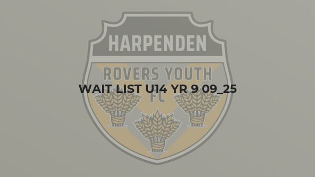 Wait List U14 Yr 9 09_25