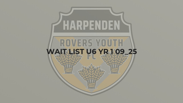 Wait List U6 Yr 1 09_25