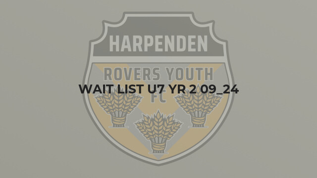 Wait List U7 Yr 2 09_24