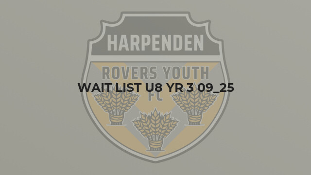 Wait List U8 Yr 3 09_25