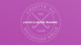Ladies Club/U16 Training
