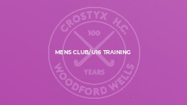 Mens Club/U16 Training