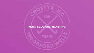 Mens Club/U16 Training