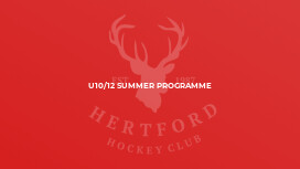 U10/12 Summer Programme