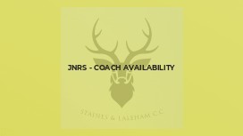Jnrs - Coach Availability