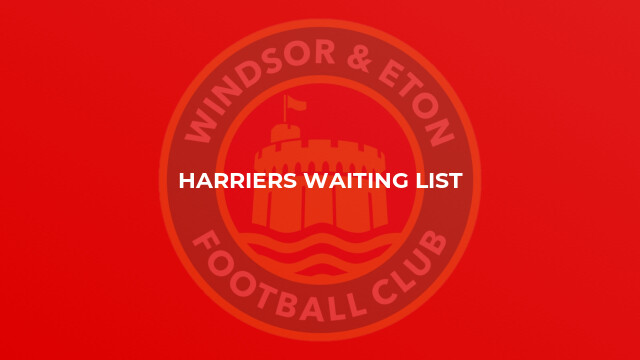 HARRIERS WAITING LIST